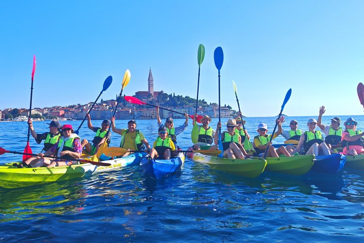 Rovinj fantastisk kajak tur-fri drikke & snorkling & spring & billeder