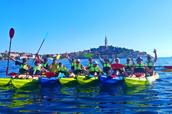 Rovinj fantastisk kajak tur-fri drikke & snorkling & spring & billeder