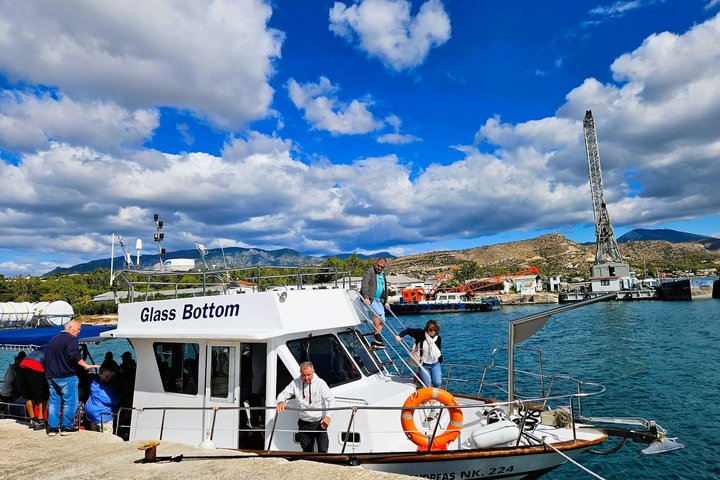 Corinth Canal & Sarronic Gulf GlassCroisière au fond : 4h Natation & Buffet