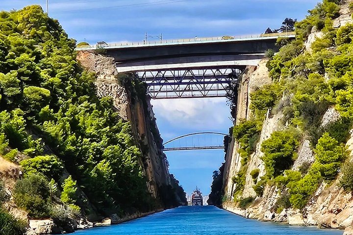 Corinth Canal & Sarronic Gulf GlassCroisière au fond : 4h Natation & Buffet