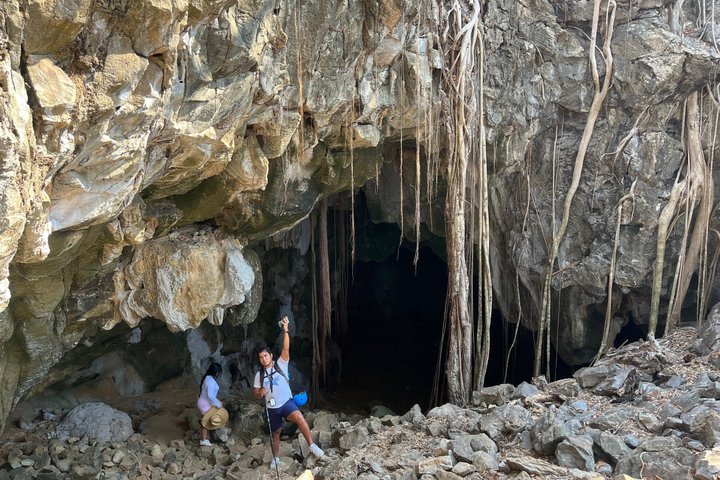 Randonnée privée dans les grottes du Tigre et visite de la plage de Majahua