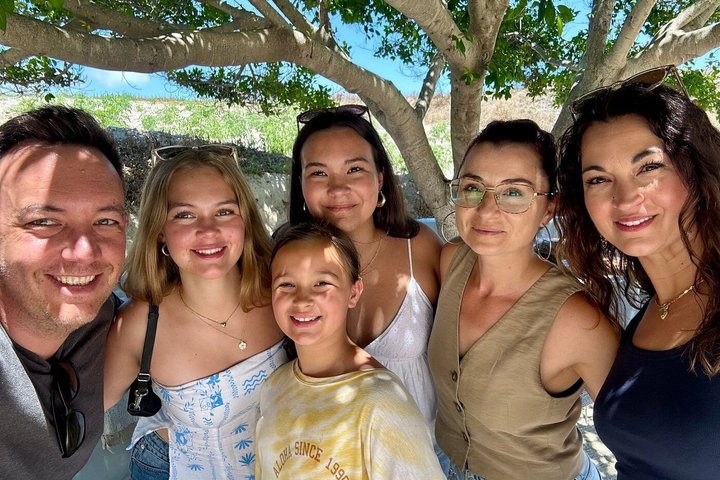 Excursão gastronômica e vinícola na fazenda familiar de Santorini com aula de culinária