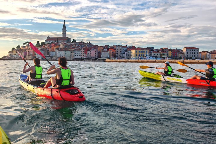 Rovinj fantastisk kajak tur-fri drikke & snorkling & spring & billeder