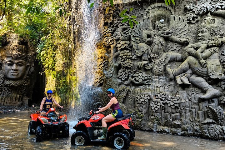 Bali ATV Fahrt Ubud Wasserfall, Reisfeld, Fluss, KingKong-Tempel Höhle