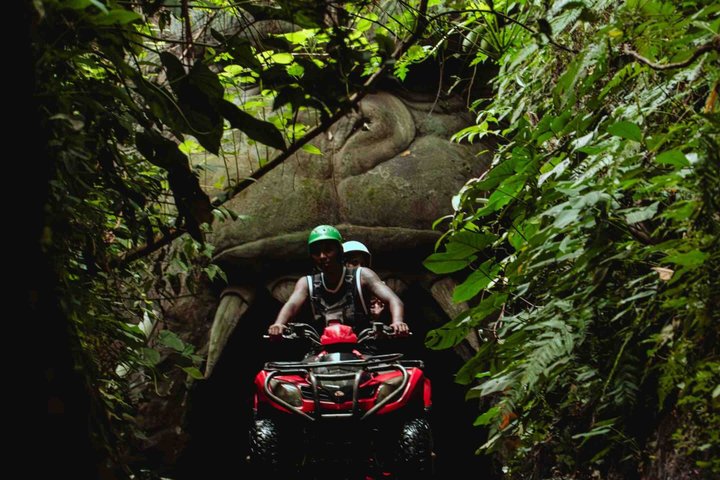 Bali ATV Fahrt Ubud Wasserfall, Reisfeld, Fluss, KingKong-Tempel Höhle