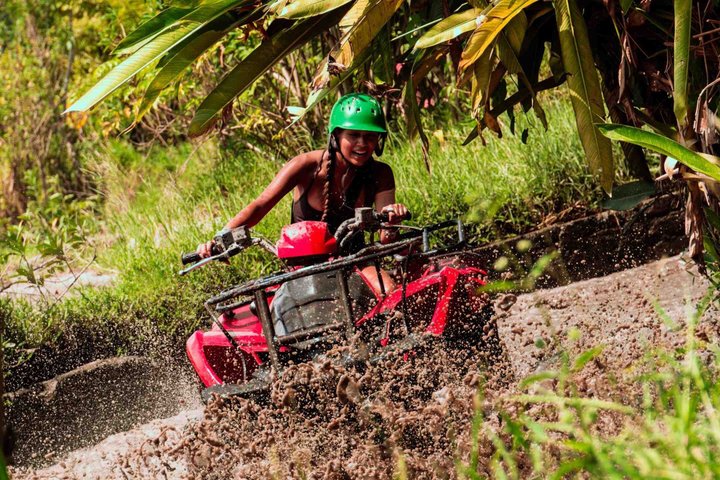 Bali ATV Fahrt Ubud Wasserfall, Reisfeld, Fluss, KingKong-Tempel Höhle