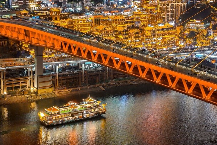 Chongqing : VIP Two Rivers nattkryssningsbiljett med liveshow