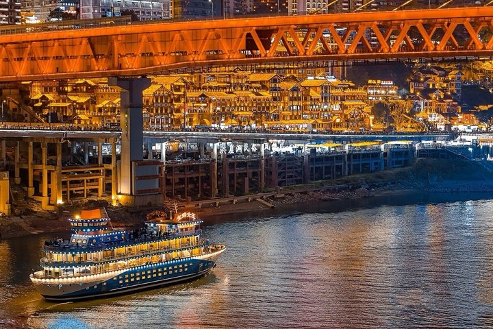 Chongqing : VIP Two Rivers nattkryssningsbiljett med liveshow