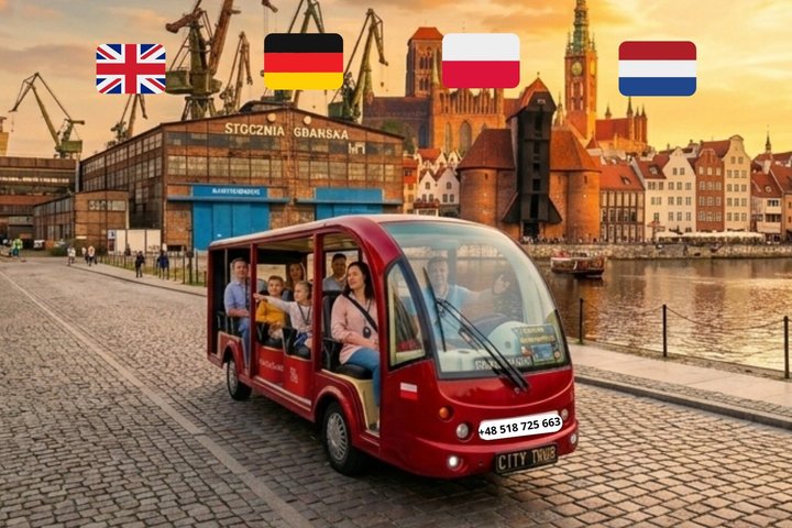 GDANSK Stadstour per golfkar Live gids & bezienswaardigheden 90min