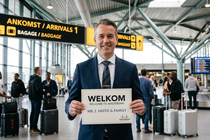 Amsterdam : Privat transfer till AMS flygplats ⇄ Amsterdam/Rotterdam