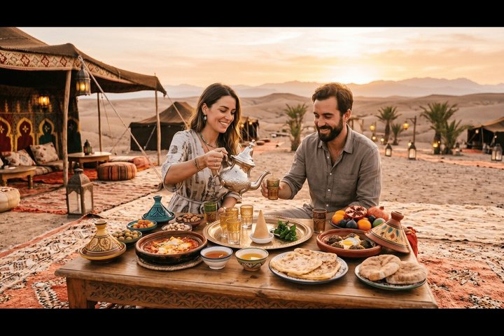 Marrakech Agafay Desert Dinner Quadbiking Sunset Kamel Ride