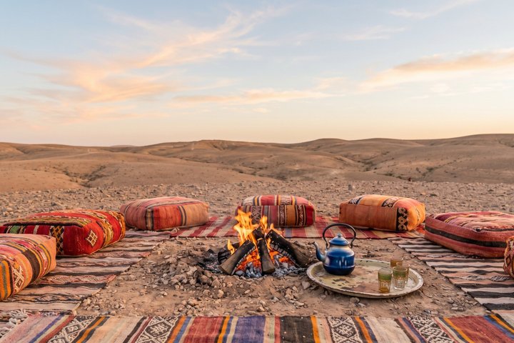 Marrakech Agafay Desert Dinner Quadbiking Sunset Kamel Ride