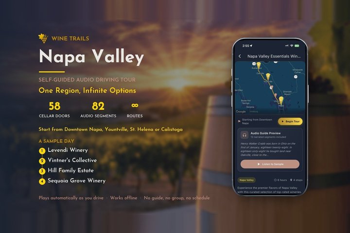 Napa Valley Wine Tour : Självguidad GPS Audio Driving Guide