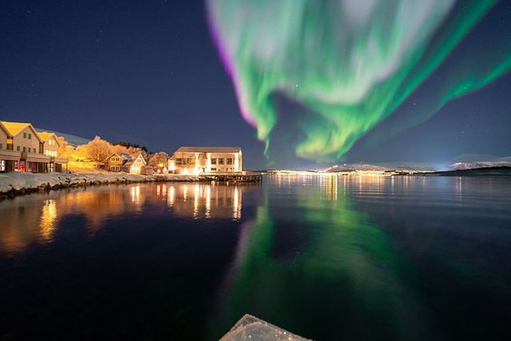 Liten gruppjakt på norrsken med lägereldsmiddag och foton