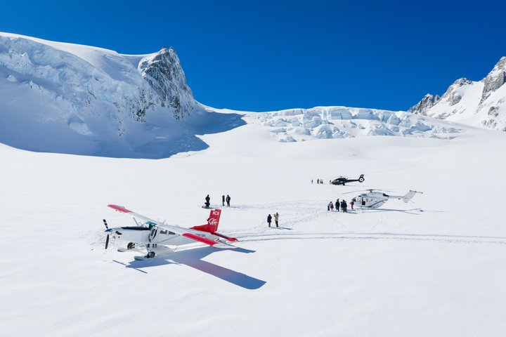 45-minuters Mount Cook Skidflygplan och Helikopter Combo Tour