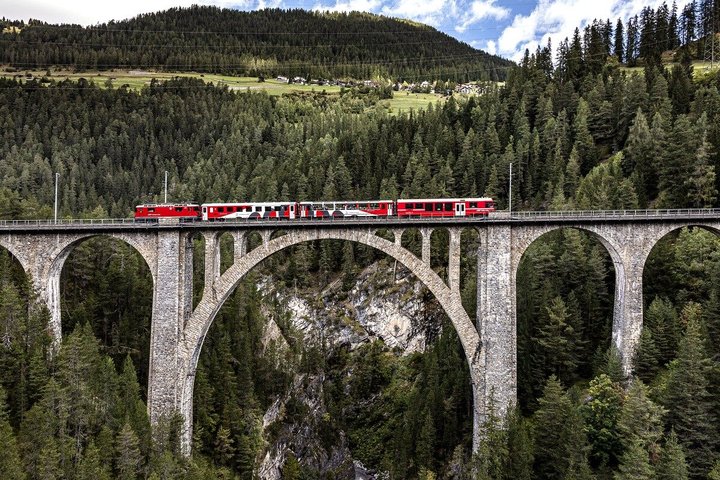 St Moritz & Swiss Alps Day Trip with Bernina Red Train from Milan