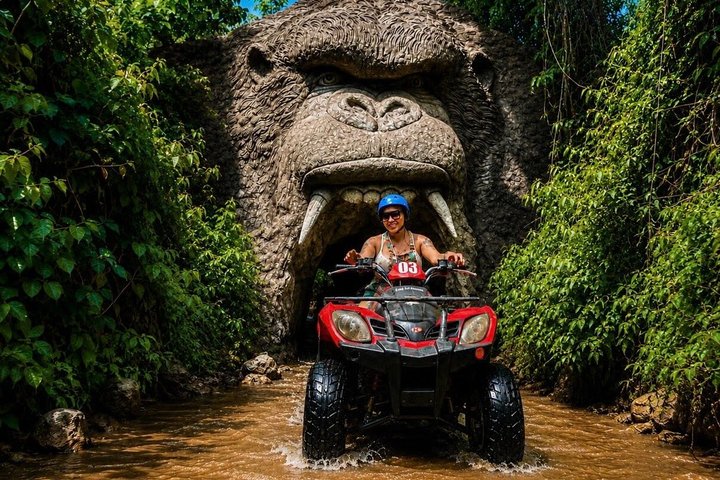 Bali ATV Fahrt Ubud Wasserfall, Reisfeld, Fluss, KingKong-Tempel Höhle