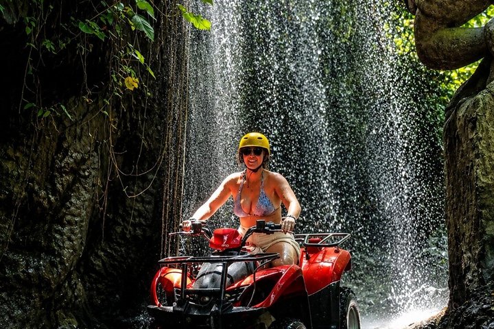 Bali ATV Fahrt Ubud Wasserfall, Reisfeld, Fluss, KingKong-Tempel Höhle