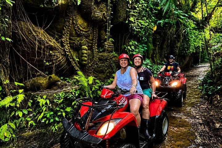Bali ATV Fahrt Ubud Wasserfall, Reisfeld, Fluss, KingKong-Tempel Höhle