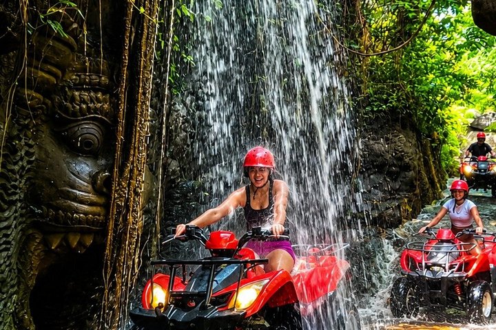 Bali ATV Fahrt Ubud Wasserfall, Reisfeld, Fluss, KingKong-Tempel Höhle