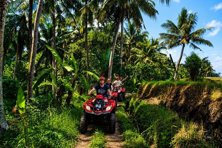Bali ATV Fahrt Ubud Wasserfall, Reisfeld, Fluss, KingKong-Tempel Höhle