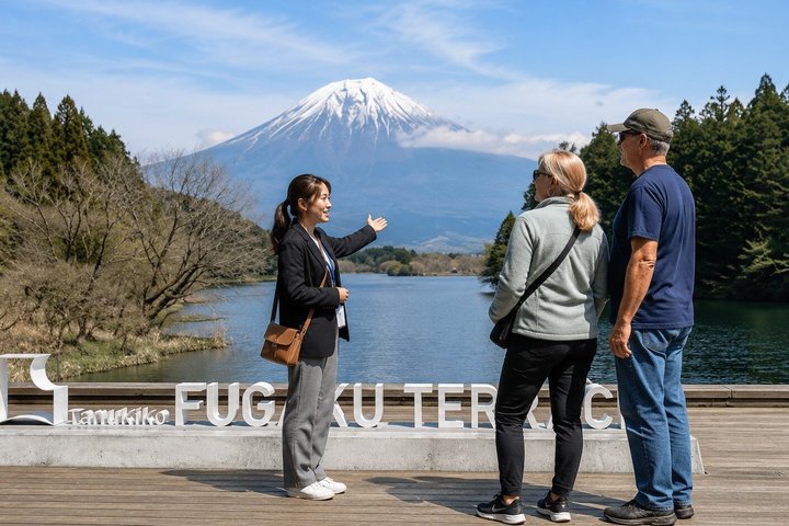 Mount Fuji og Shiraito Falls biltur fra Cruise havn
