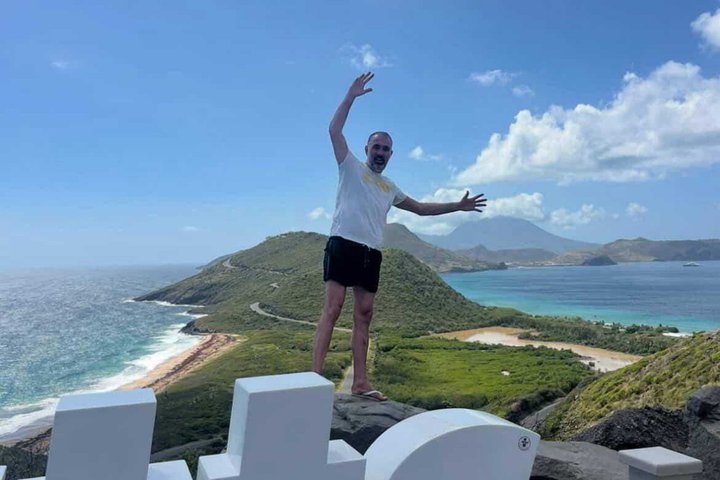 St Kitts : Beach Gems Sea Glass & Timothy Hill View