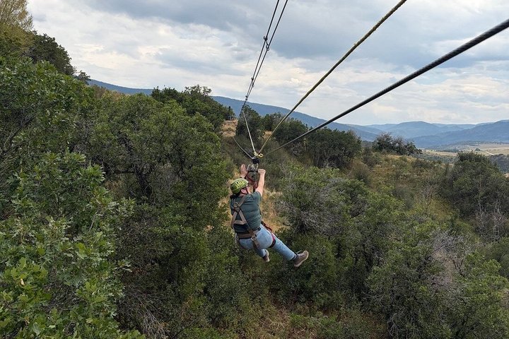 Aventura en tirolina en Steamboat Springs