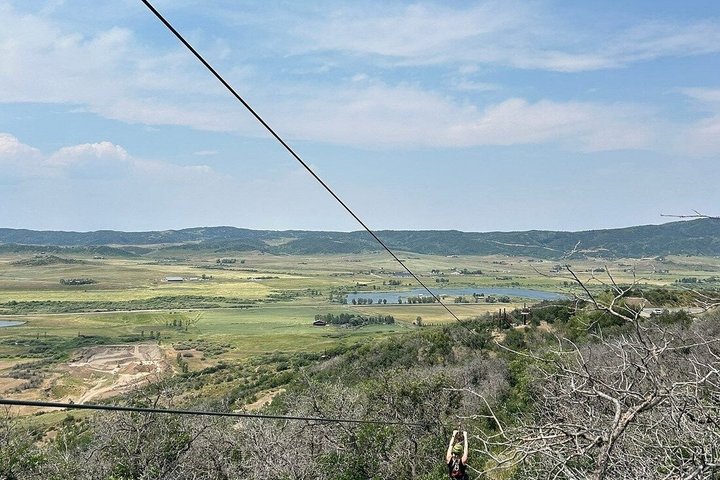 Aventura en tirolina en Steamboat Springs