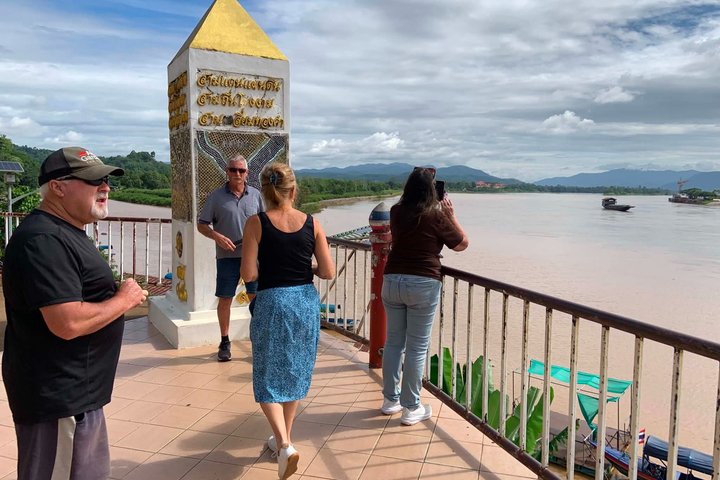 Gyllentriang Thailändsk Myanmar Laos gräns Khongfloden Gamla staden