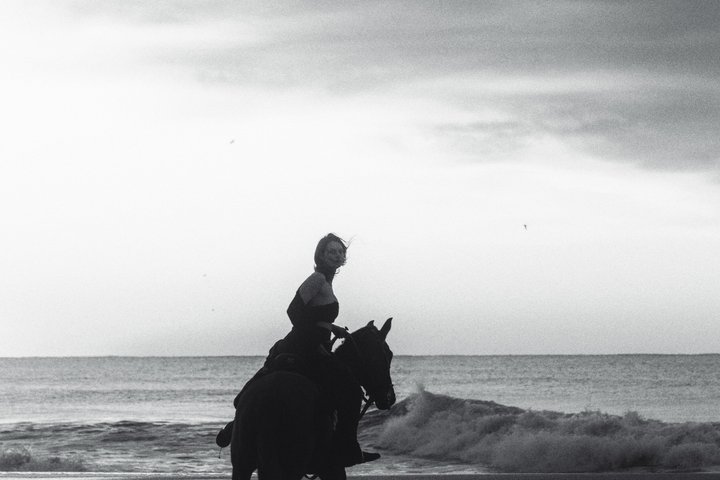 Paseo a caballo con vista al océano al amanecer en Mar del Plata