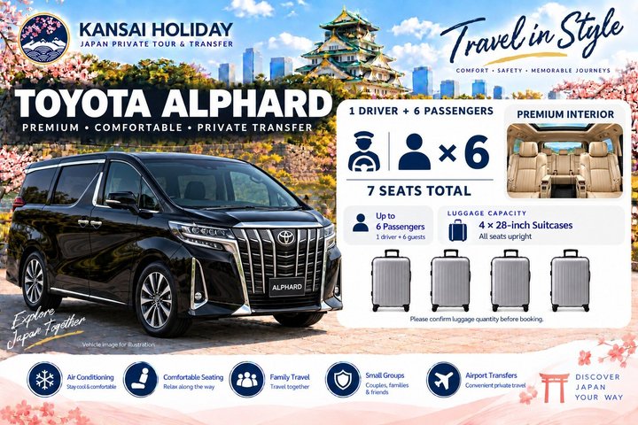 Kansai Airport (KIX) til/fra Osaka eller Kyoto Privat Transfer