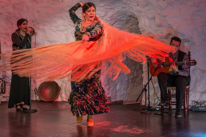 Spettacolo di flamenco in un ristorante grotta a Granada